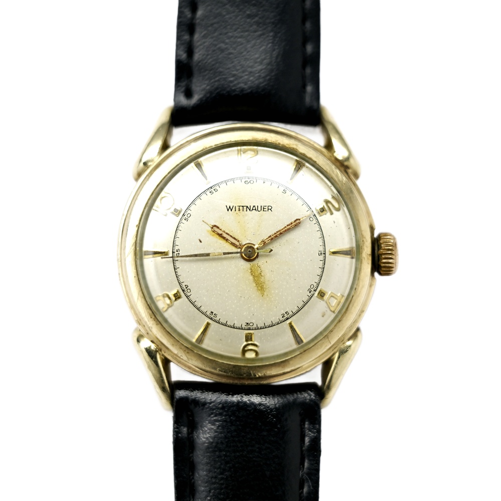 Wittnauer Vintage Mens 1950s Gold Filled 17 Jewels Swiss Made 32mm Watch 10ES